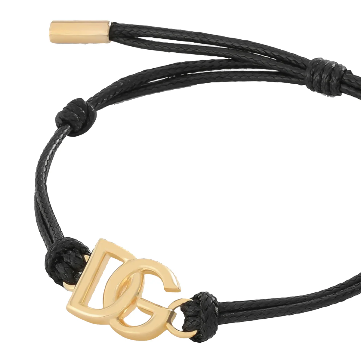 Dolce & Gabbana Bijoux Pulseira Preta de Poliéster e Latão