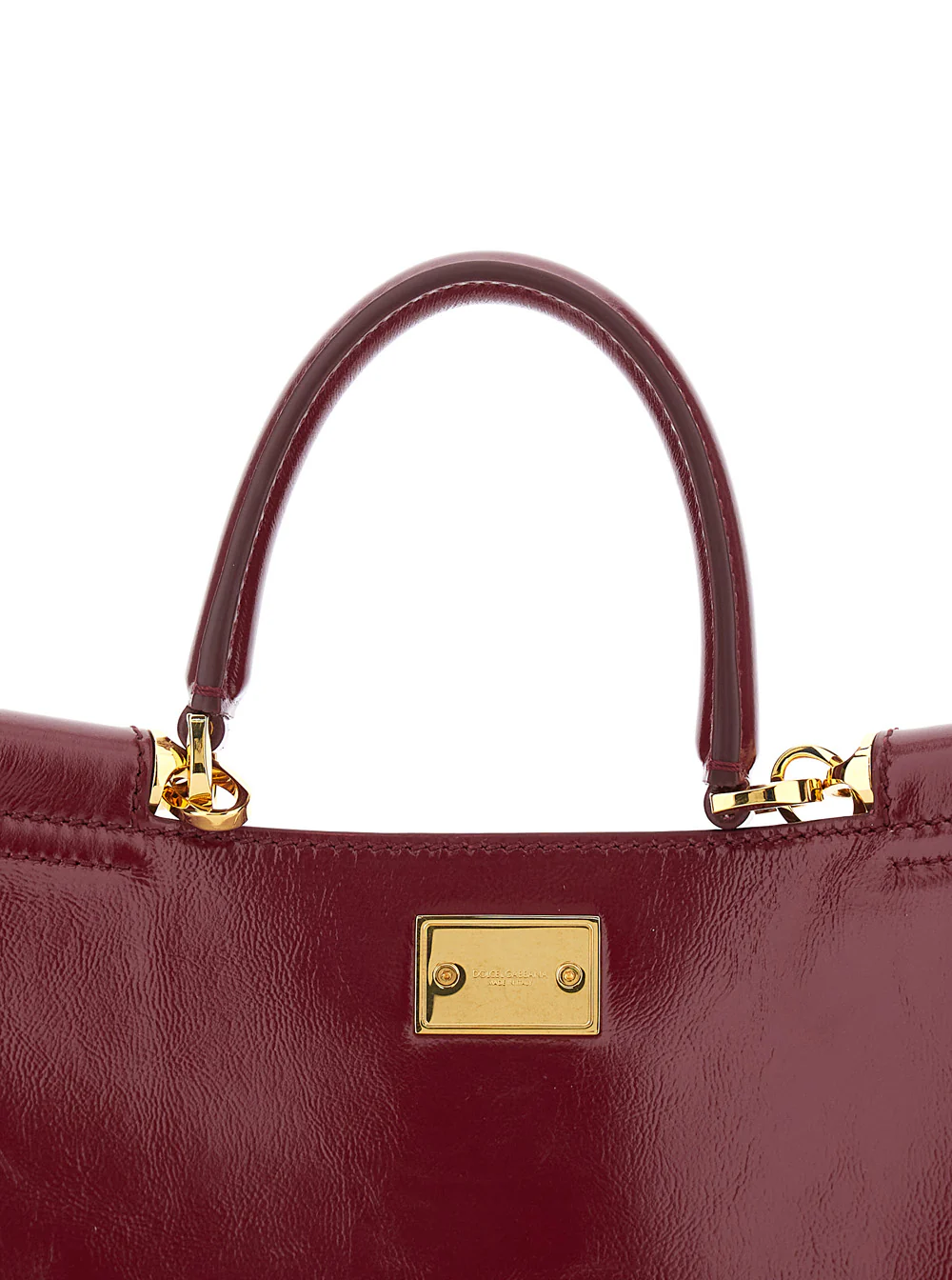 Bolsa Dolce & Gabbana Vittoria com Alça de Ombro Ajustável e Placa com Logotipo na Frente em Couro Bordô para Mulher Bolsas de Cintura