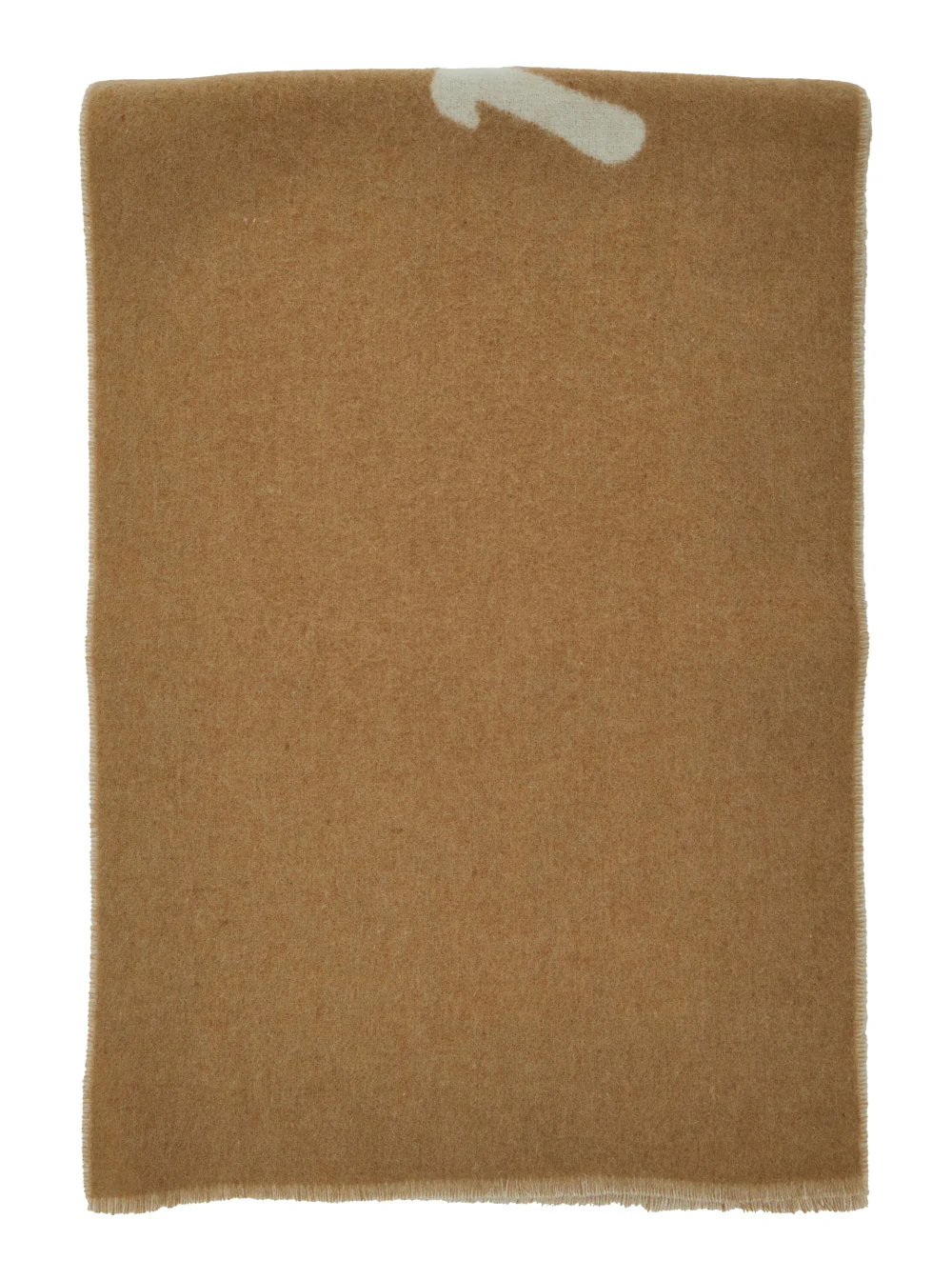 Maison Kitsuné Cachecol Bege Bicolor com Letras de Logotipo em Mistura de Lã para Homens Cachecóis e Foulards