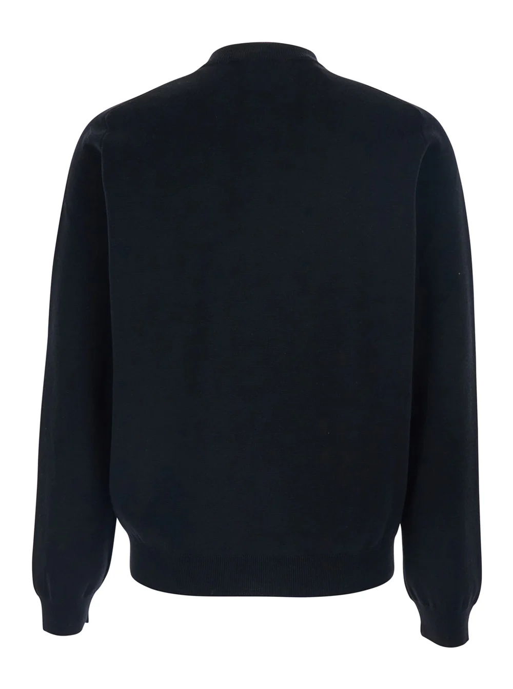 Maison Kitsuné Moletom Preto com Gola Alta e Bordado de Logotipo na Frente em Moletom de Lã Maison Kitsuné Moletom Preto com Gola Alta e Bordado de Logotipo na Frente em Moletom de Lã
