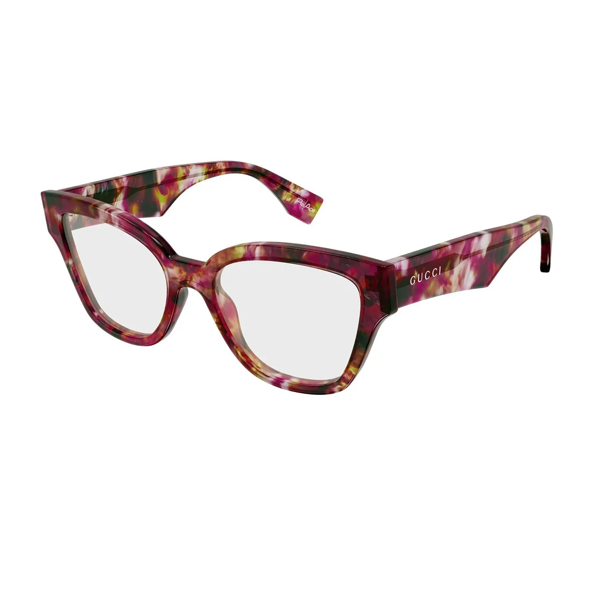 Óculos de Grau Gucci Gg2008o Linea Re-Ace Multicolor / Vermelho Havana Acetato Reciclado Óculos de Grau Gucci Gg2008o Linea Re-Ace Multicolor / Vermelho Havana Acetato Reciclado