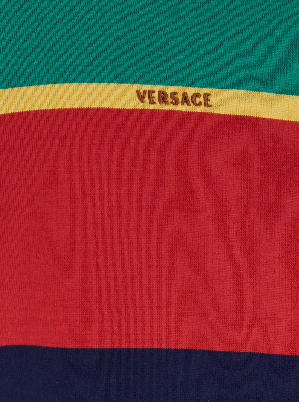 Sweatshirt Versace STRIPS Verde com Estampa de Logotipo na Frente em Algodão para Mulheres Sweatshirts