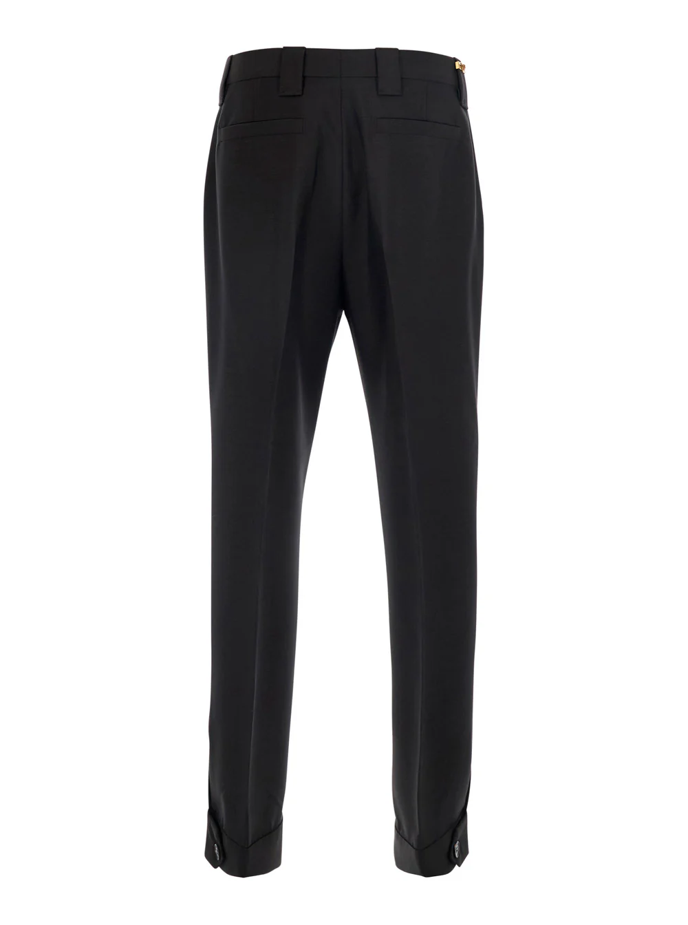 Calças de Lã com Dobras Duplas Versace LOOK 20 Marrom Calças de Mohair