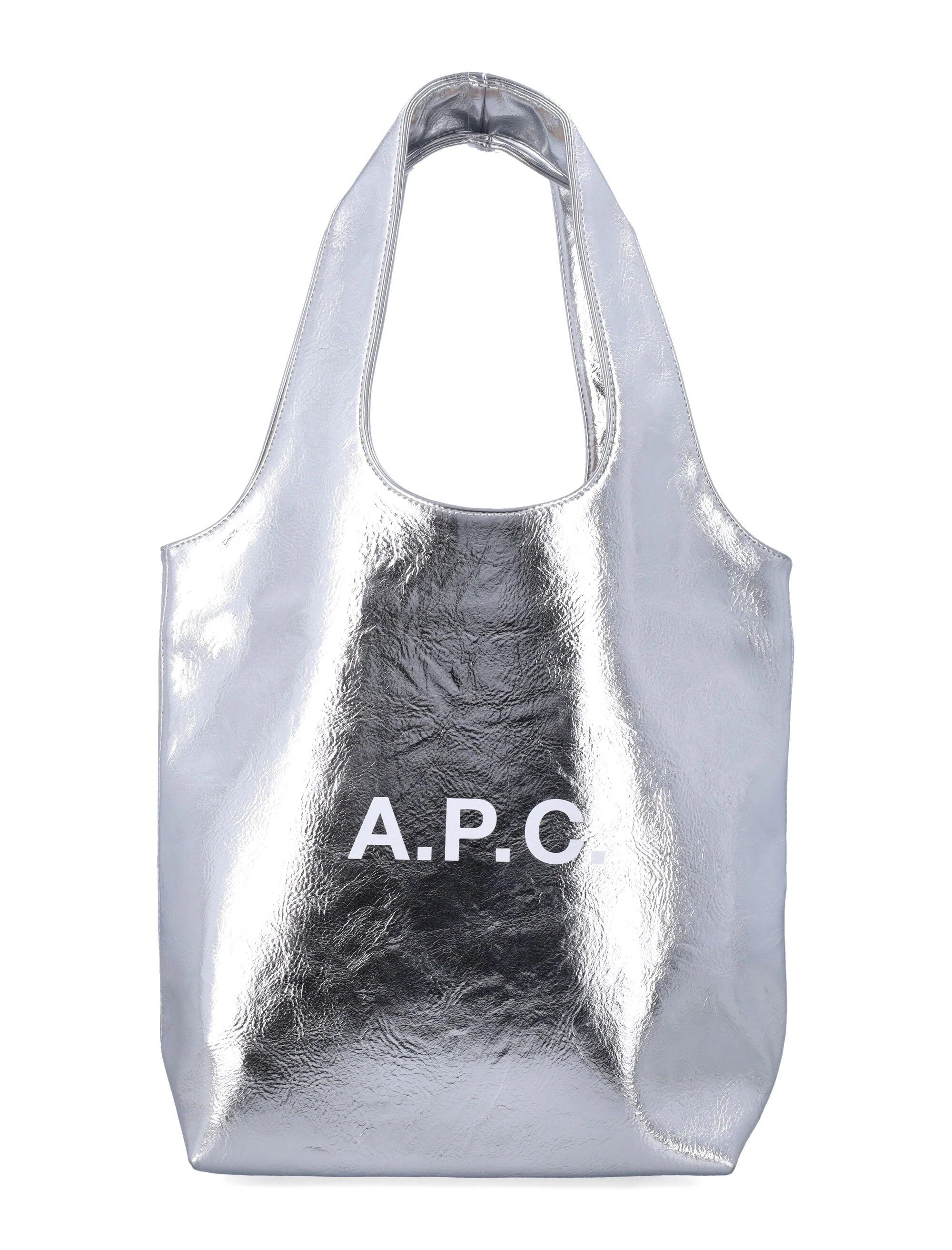 A.P.C. Ninon bolsa tote pequena prateada poliuretano