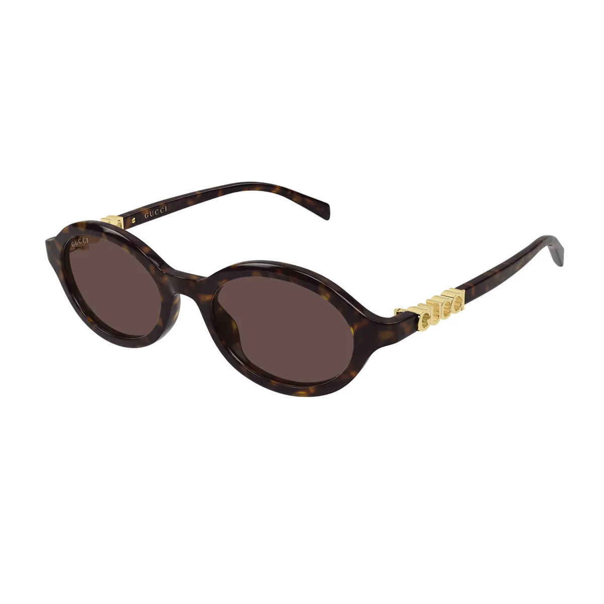 Gucci GG2153S Linea Name of Brand 002 Marrom Havana Acetato Reciclado Óculos de Sol
