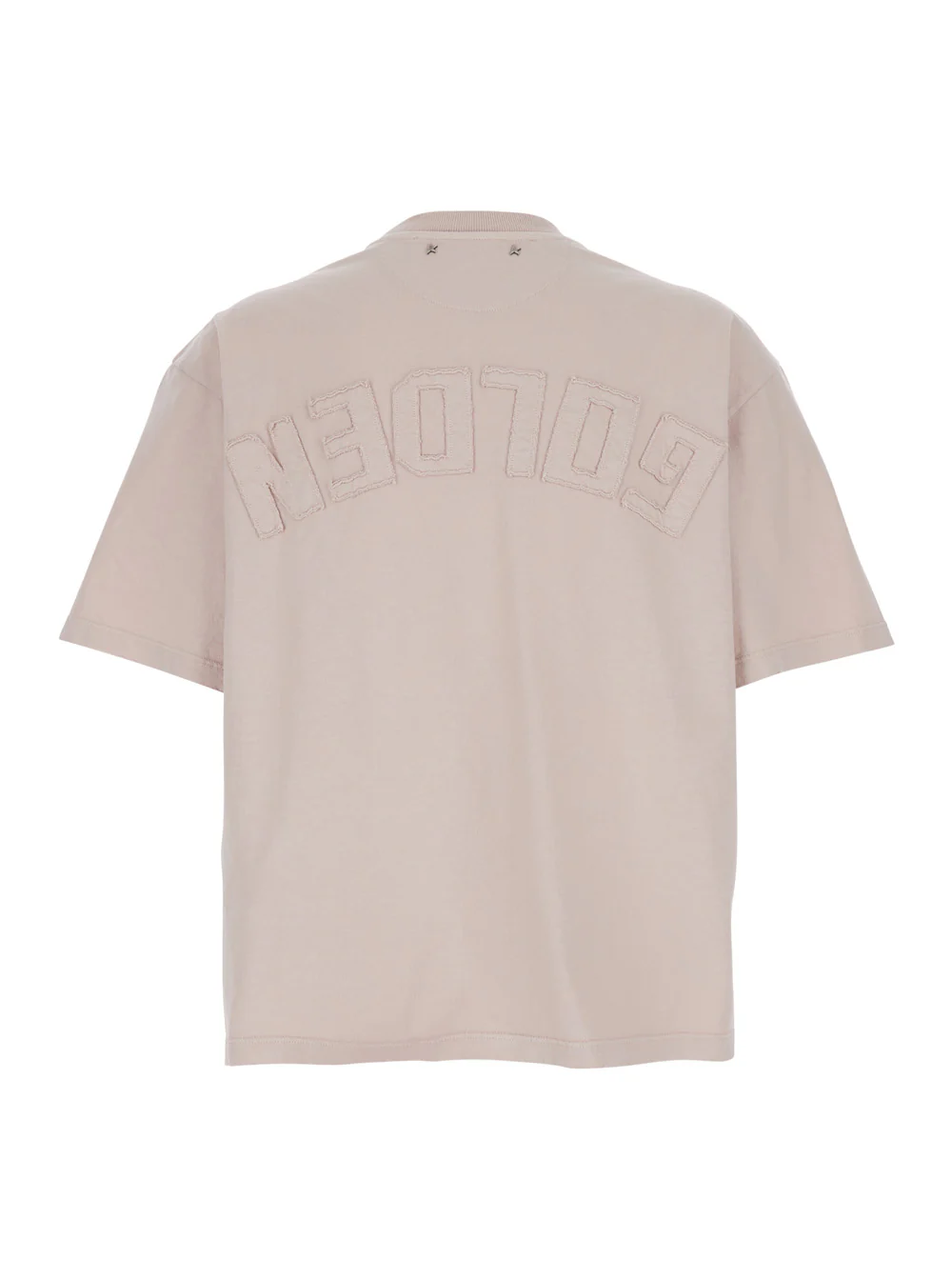 Camiseta com Gola Redonda Golden Goose com Logotipo Maxi na Parte de Trás em Rosa para Mulher Camisetas de Algodão e Camisetas Polo Camiseta com Gola Redonda Golden Goose com Logotipo Maxi na Parte de Trás em Rosa para Mulher Camisetas de Algodão e Camisetas Polo