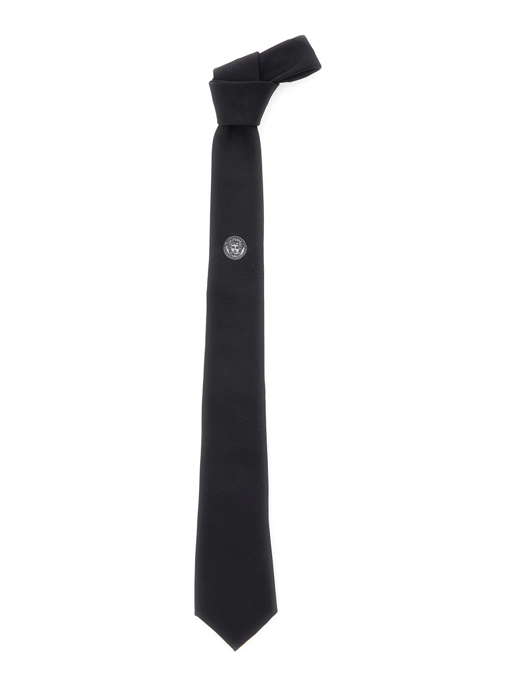 Gravata Versace Preto com Medusa na Frente em Seda para Homens Papillon e Gravatas Gravata Versace Preto com Medusa na Frente em Seda para Homens Papillon e Gravatas