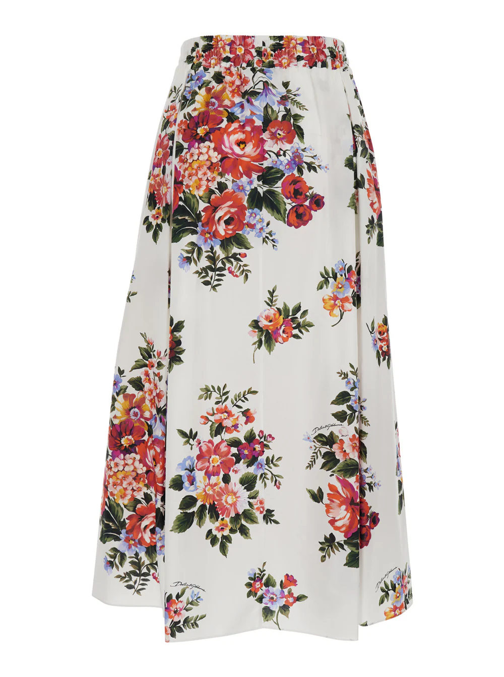 Saias Longas Brancas Dolce & Gabbana com Estampa Floral e Cintura Elástica de Algodão para Mulheres Saias Longas Brancas Dolce & Gabbana com Estampa Floral e Cintura Elástica de Algodão para Mulheres