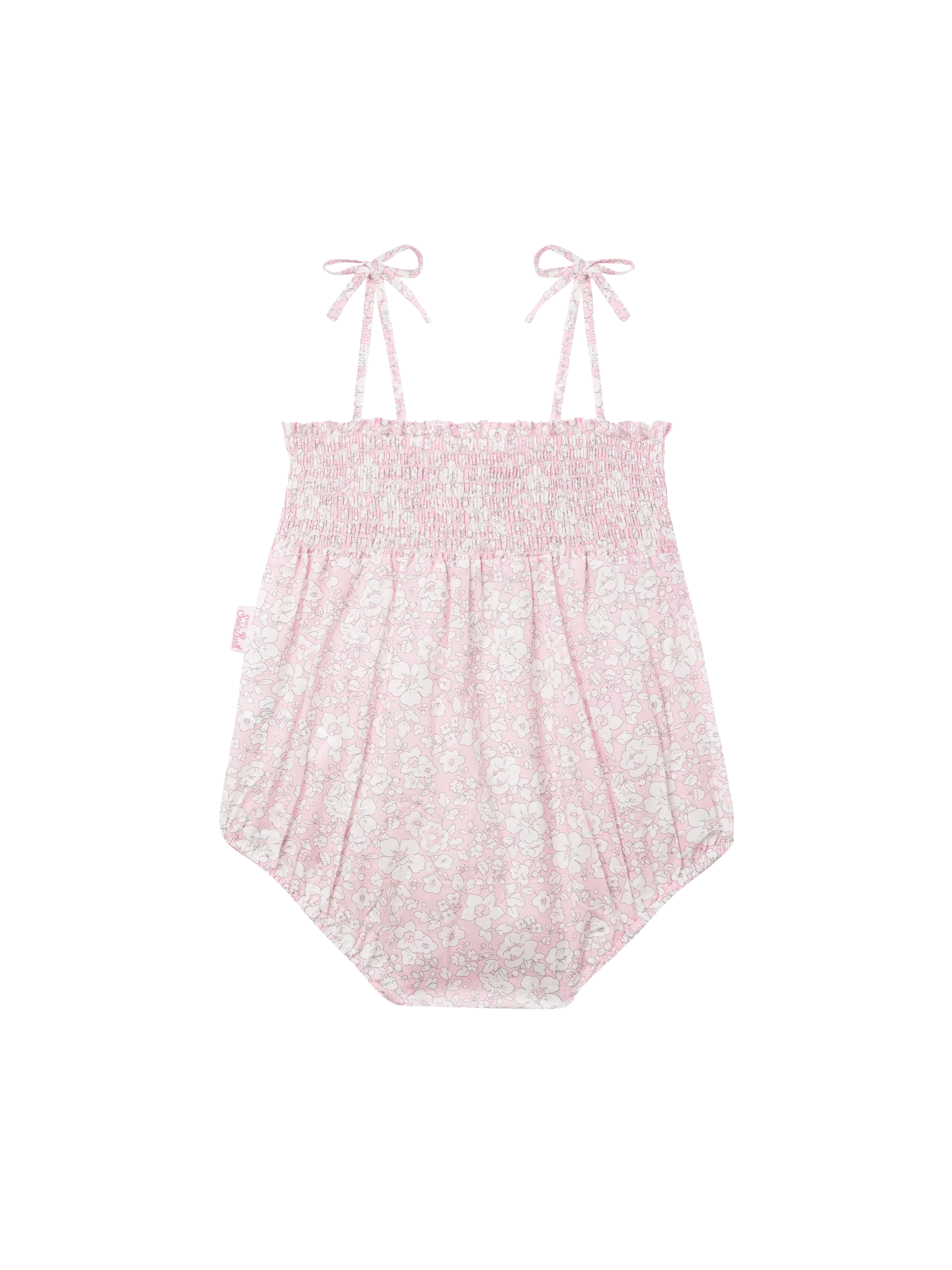 Macacão de Bebê Mc2 Saint Barth Dudu em Algodão com Estampa de Flores, Macacão Rosa