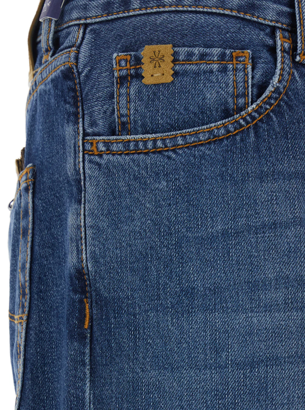 Calças Jacob Cohen Cinco Bolsos com Patch de Logotipo em Couro na Parte de Trás Azul Jeans para Homens Azul Algodão Calças Jacob Cohen Cinco Bolsos com Patch de Logotipo em Couro na Parte de Trás Azul Jeans para Homens Azul Algodão