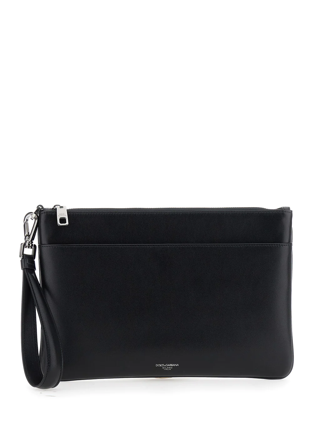 Clutch Preto Dolce & Gabbana com Pulseira Removível e Letras com Logotipo na Frente em Couro de Novilho Clutches Pochettes Clutch Preto Dolce & Gabbana com Pulseira Removível e Letras com Logotipo na Frente em Couro de Novilho Clutches Pochettes