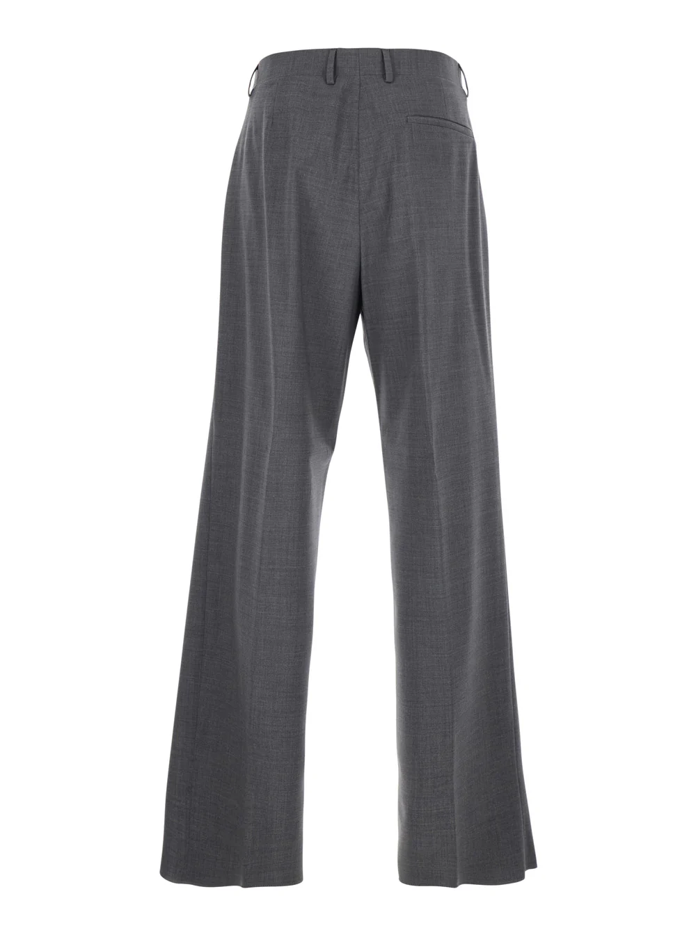 Calças Femininas de Lã Cinza com Bolso de Passeio Traseiro Emporio Armani Calças Femininas de Lã Cinza com Bolso de Passeio Traseiro Emporio Armani