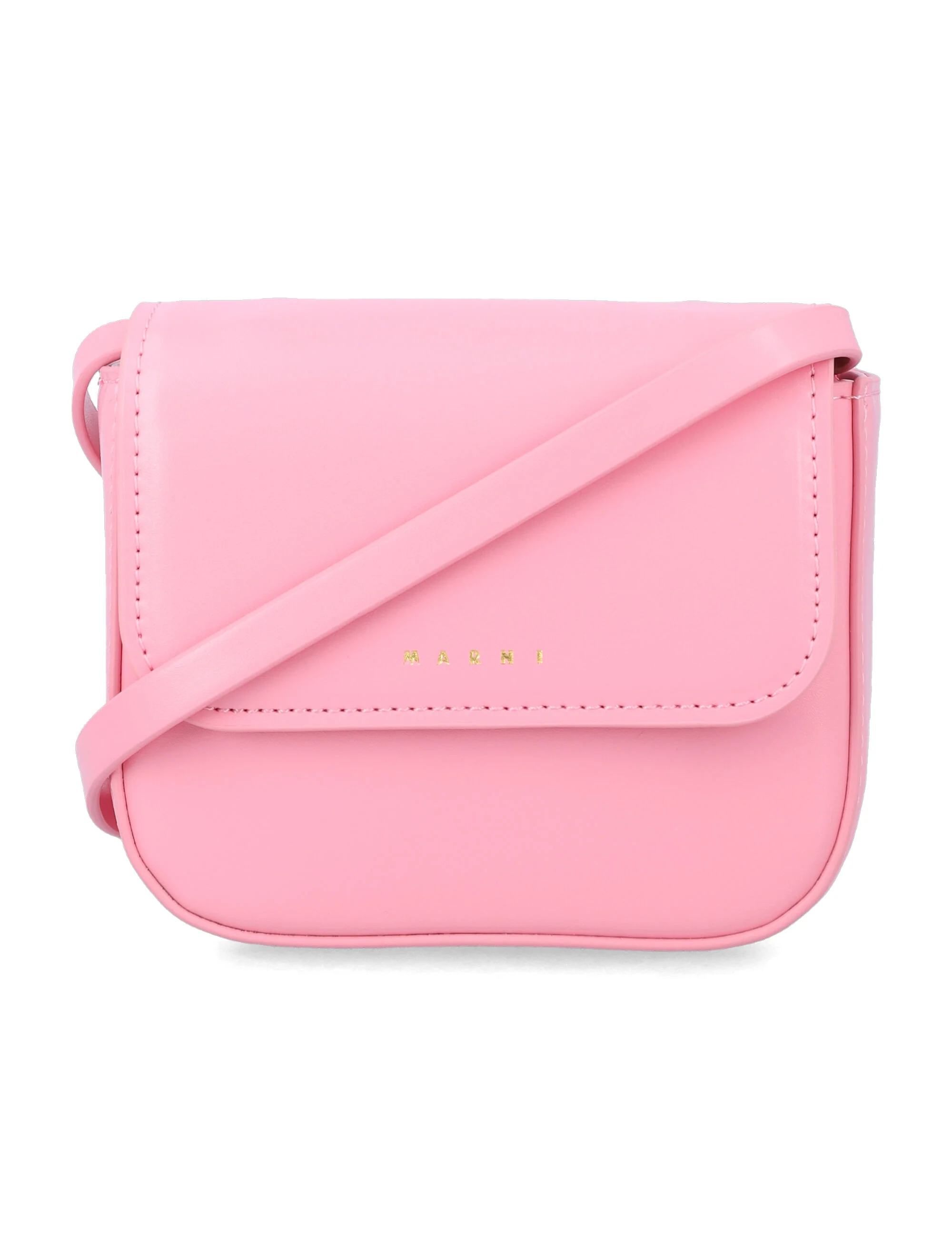 Marni Bolsa de Ombro Mini para Meninas, Couro Ecológico Rosa, Forro de Poliéster