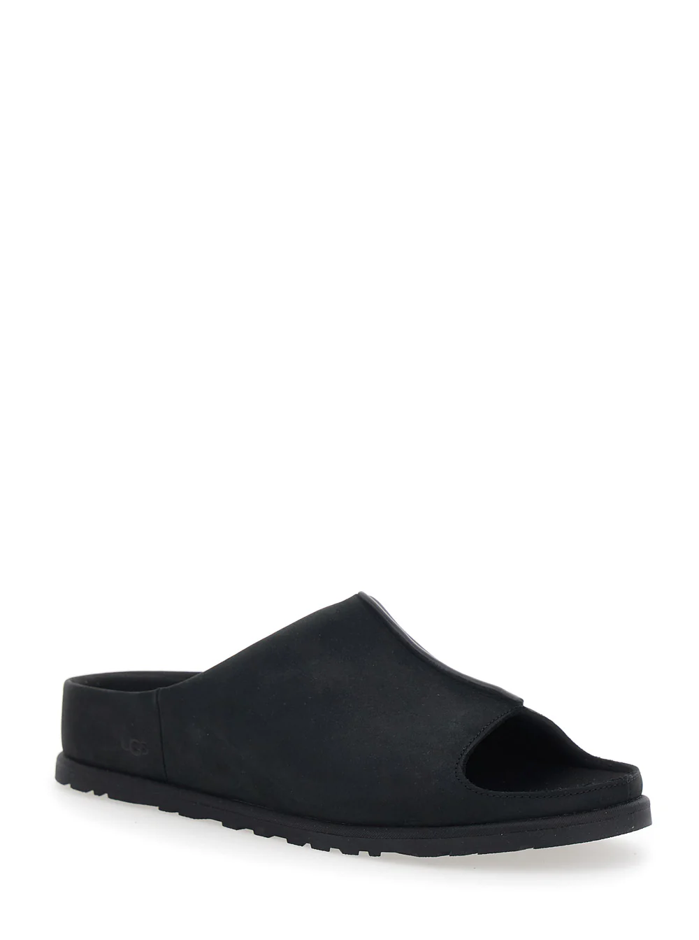 Sandalhas M OTZO SLIDE Pretas com Detalhes em Couro para Mulheres Sapatos Planos