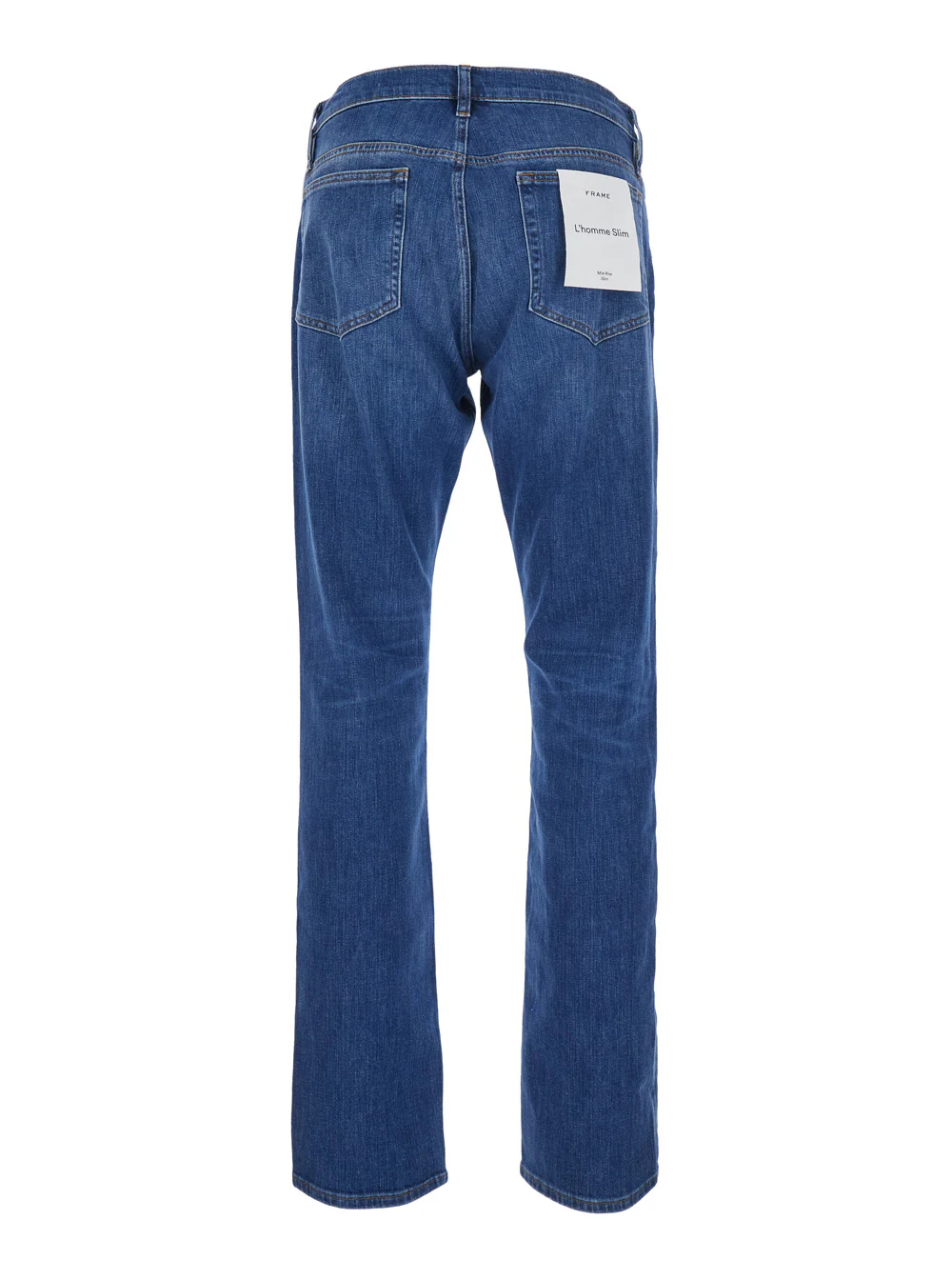 Calças Lhomme Slim com Design e Tecido de Jeans Azul para Homens Blu