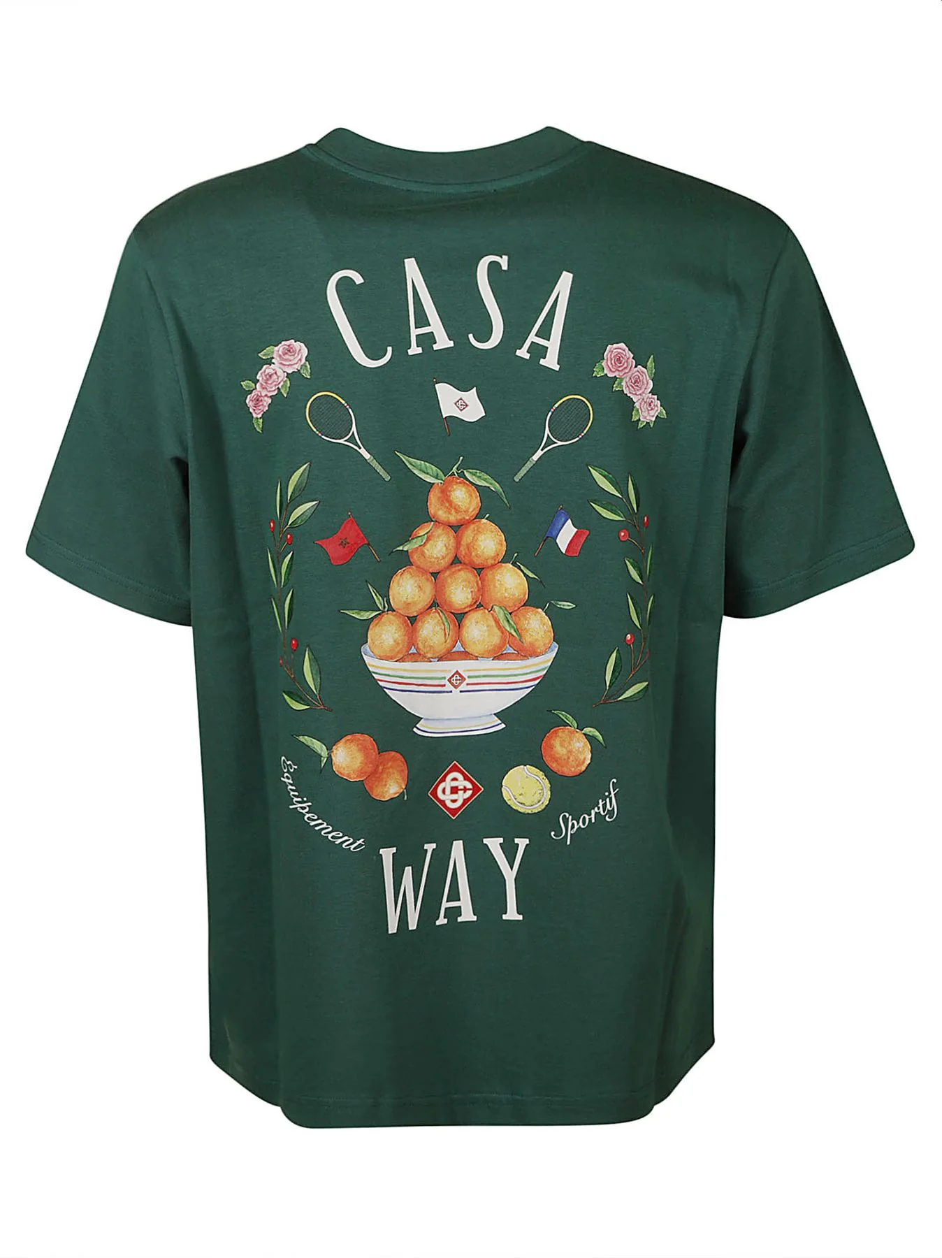 Camiseta Casablanca MPS24-JTS-001-07 Verde. Cotton. Made in Portugal. Camiseta Casablanca MPS24-JTS-001-07 Verde. Cotton. Made in Portugal.