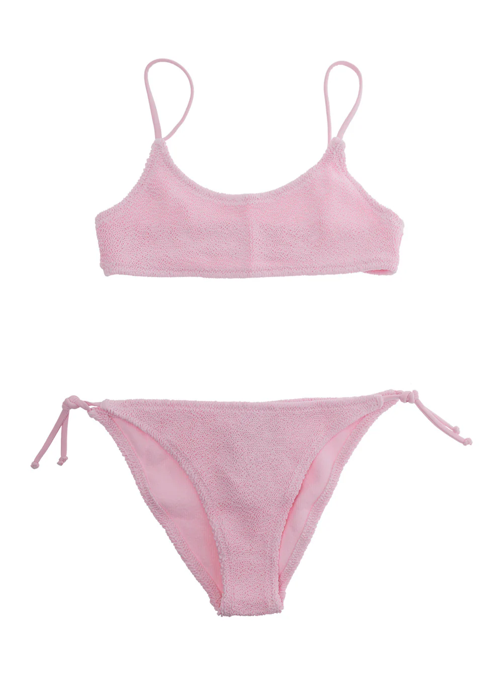 Biquíni Infantil Mc2 Saint Barth JAIDEN W com Detalhes Listrados em Rosa e Textura Ondulada para Mulheres, Roupas de Praia