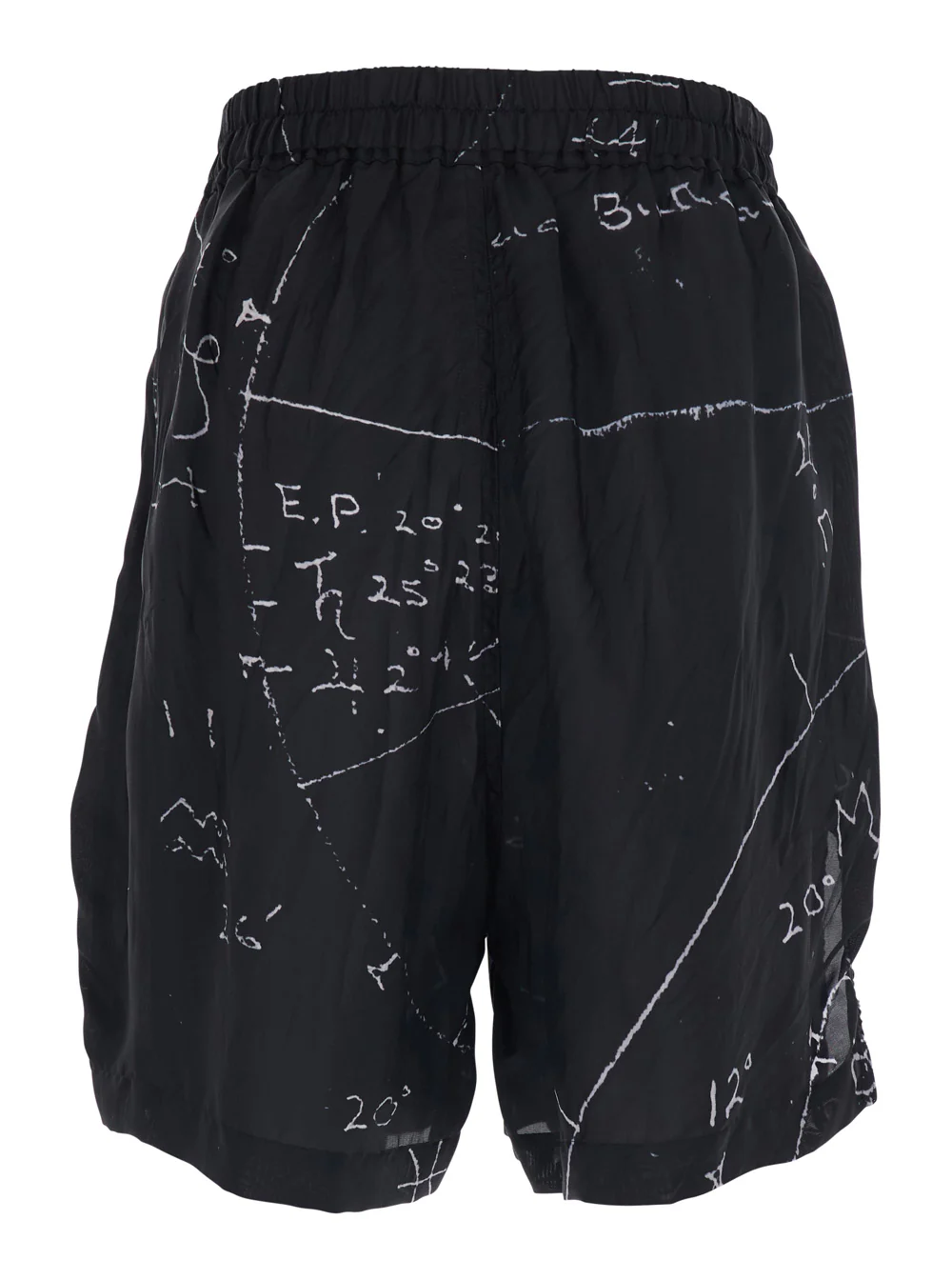 CALÇAS CURTAS-RICK OWENS-BOXER-TRAS-MILK PRETO - Calças de cintura alta com detalhes minimalistas em Viscose e Cupro para Homens Bermuda