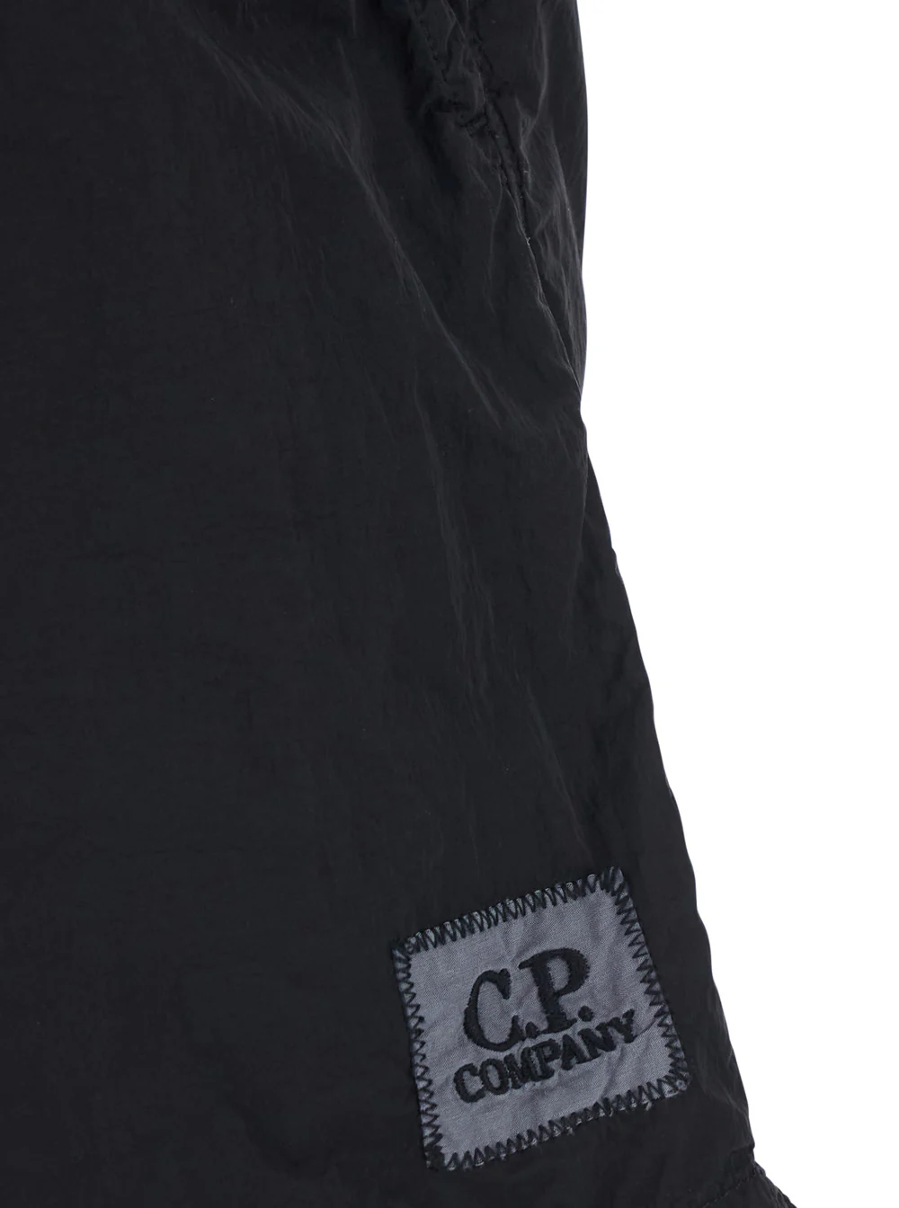 Bermudas de Natação Pretas C.P. Company com Logotipo na Frente em Tecido Técnico para Homens, Poliamida, Roupas de Praia Bermudas de Natação Pretas C.P. Company com Logotipo na Frente em Tecido Técnico para Homens, Poliamida, Roupas de Praia