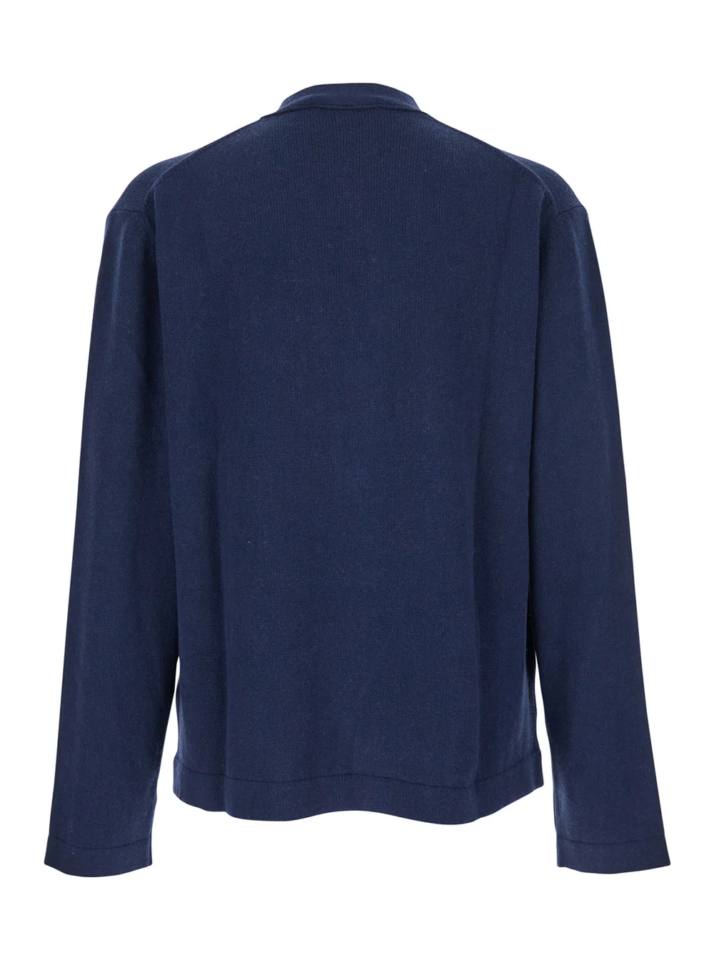 Cardigã Vivienne Westwood Azul com Decote em V e Decoração de Órbita na Frente em Jersey de Algodão e Cashmere Man Blu