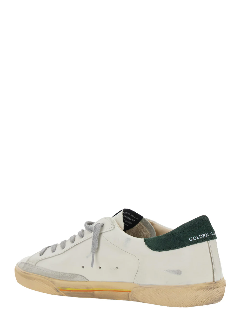 Sapatilhas Golden Goose Superstar Brancas de Cano Baixo com Salto Contraste e Patch de Logotipo na Lingueta em Couro de Vaca