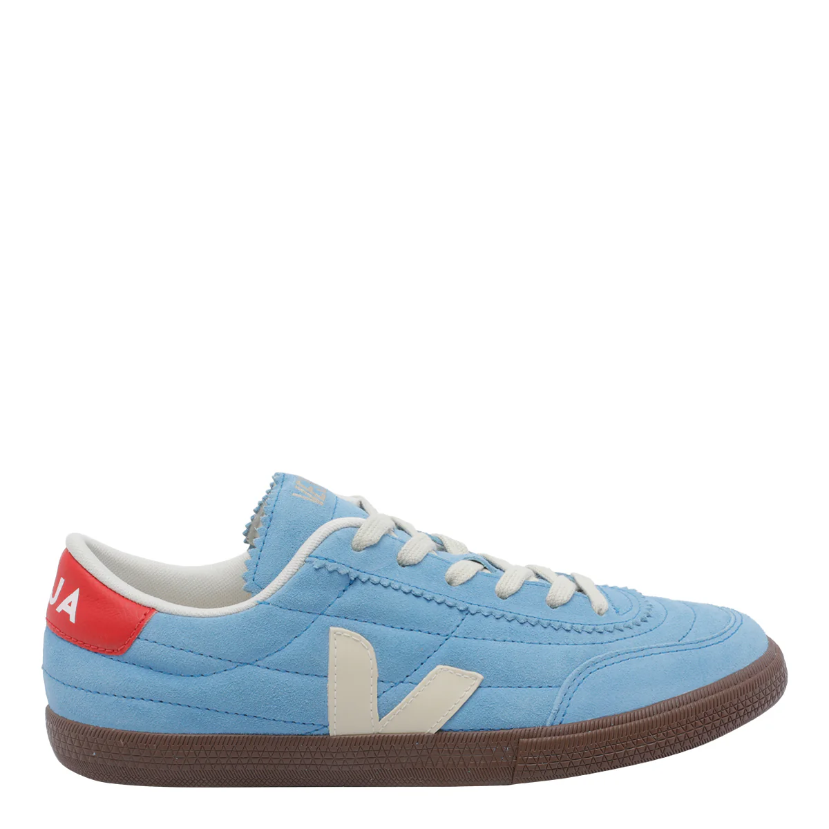 Sapatilhas Veja Azul Couro de Veludo/Sola de Borracha