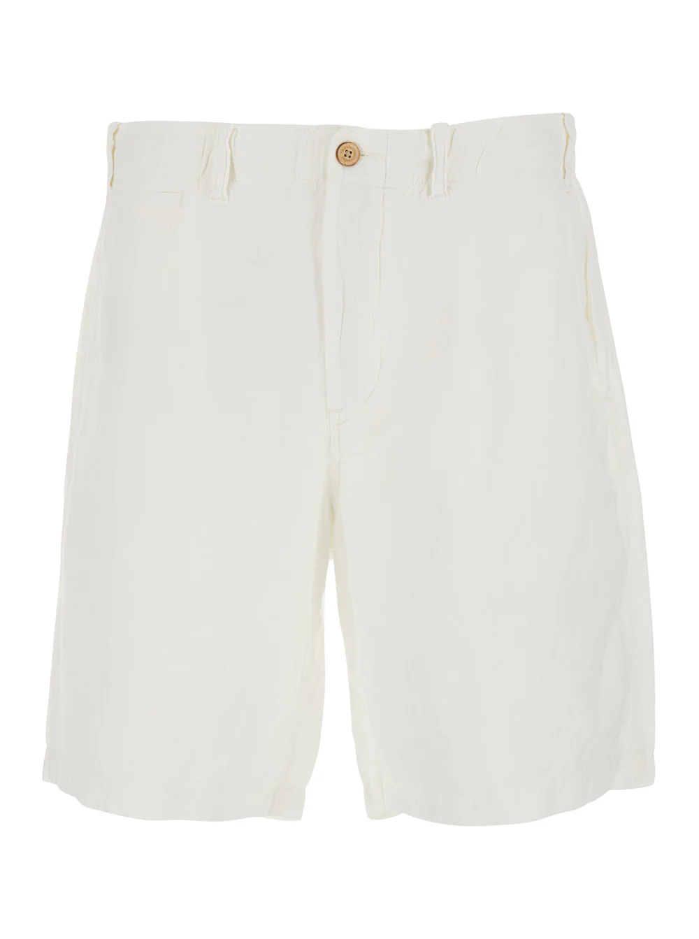 Polo Ralph Lauren Calças Curtas Bermuda Brancas em Linho para Homens E Polo Ralph Lauren Calças Curtas Bermuda Brancas em Linho para Homens E