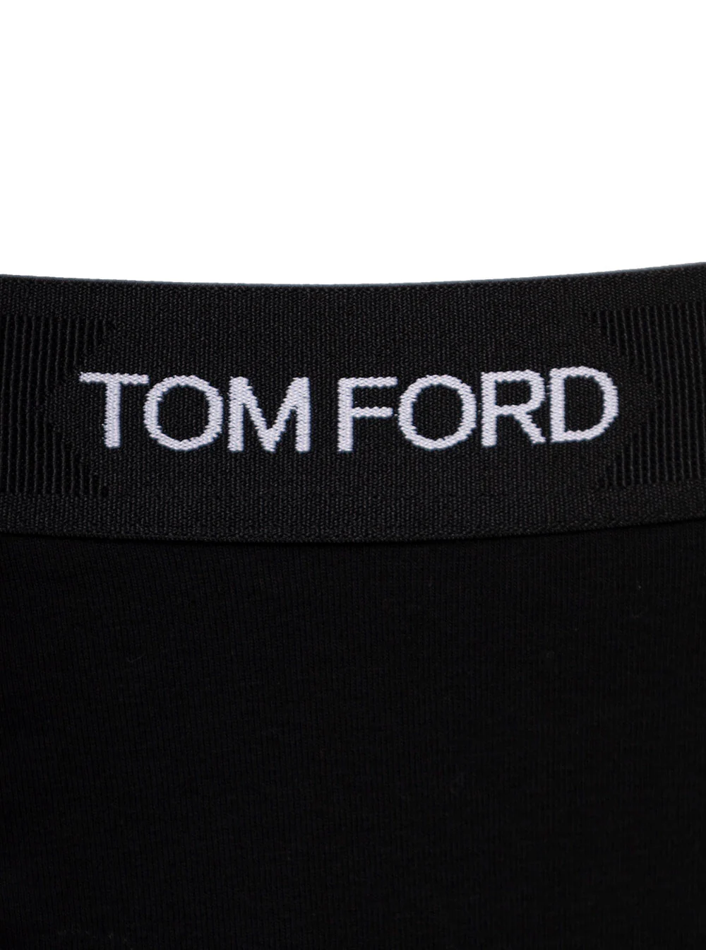 Calção de Algodão Preto Tom Ford com Elástico e Logotipo Roupa Interior