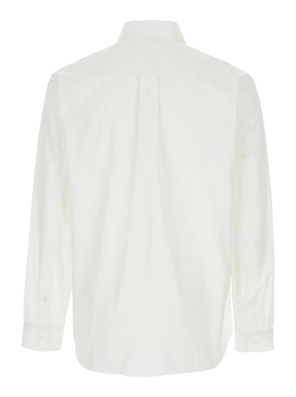 Camisa Burberry Branca com Gola Clássica e Logotipo Bordado na Frente em Camisas de Homem de Algodão
