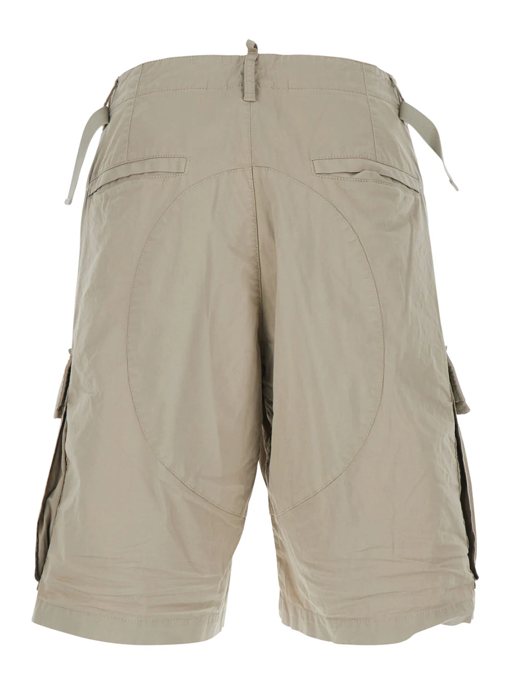 Calças Bege Dsquared2 com Perna Larga e Quatro Bolsos com Tampa e Botão em Algodão Elástico para Homem Elastano Bermuda