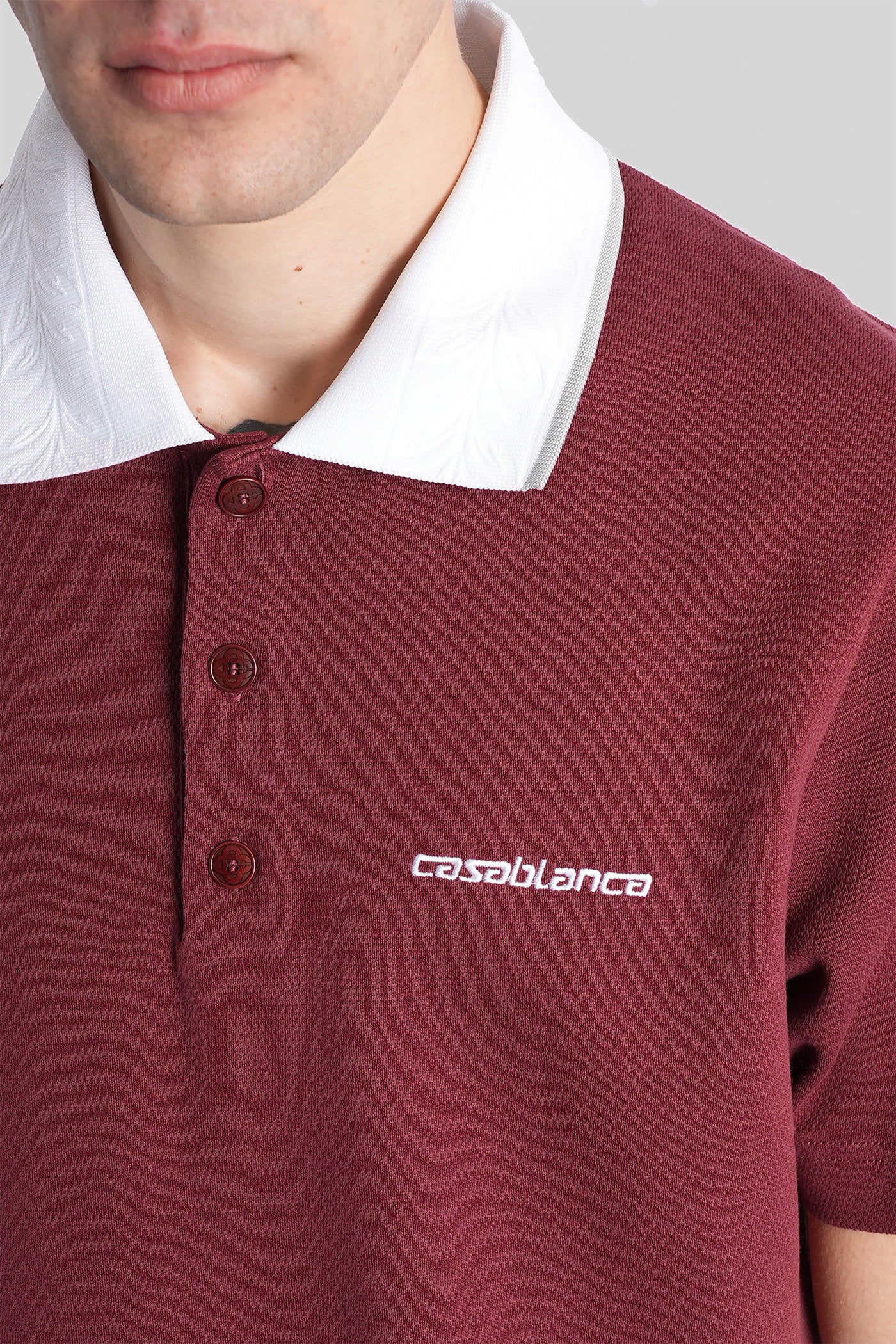 Polo Casablanca em algodão bordeaux Vestuário