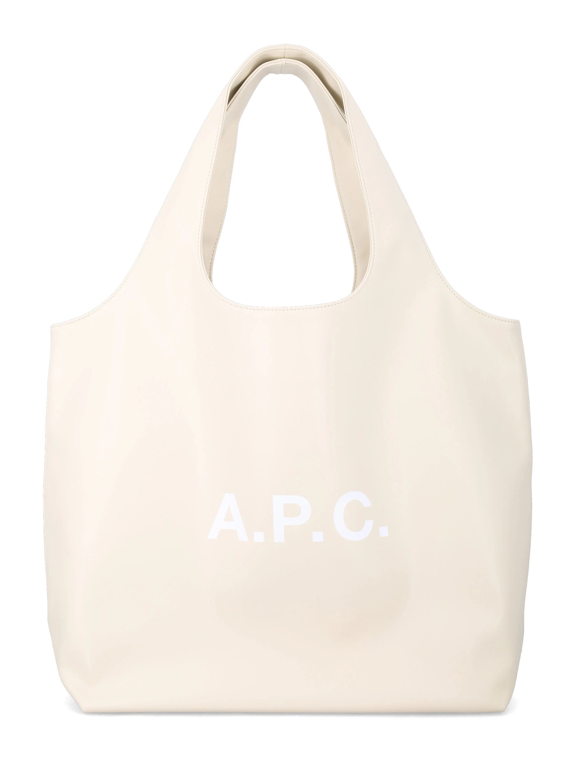 Bolsa tote A.P.C. Ninon com logotipo Ecru Poliuretano