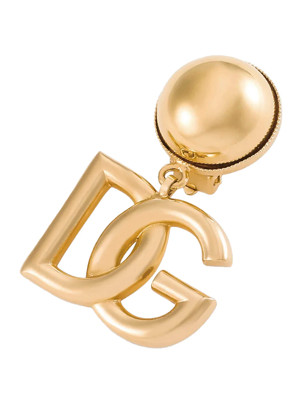 Brincos Dolce & Gabbana Pop com Pingente com Logotipo e Design de Clip em Latão Metálico para Mulheres