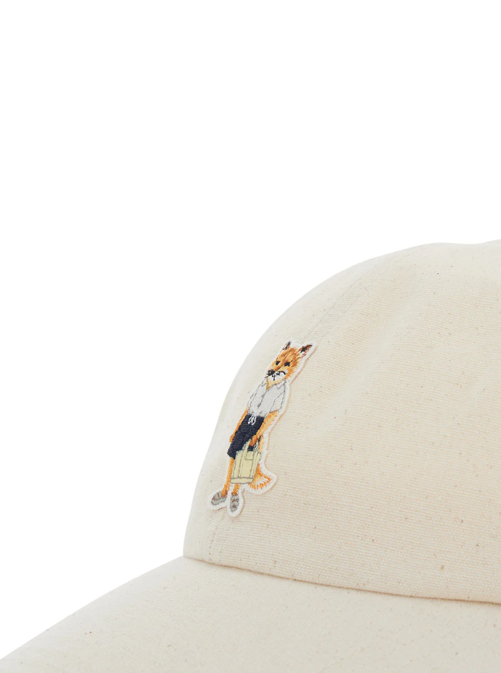 Chapéu Maison Kitsuné Fox Vestido Bege Com Logotipo Bordado Em Algodão Unissex E Luvas