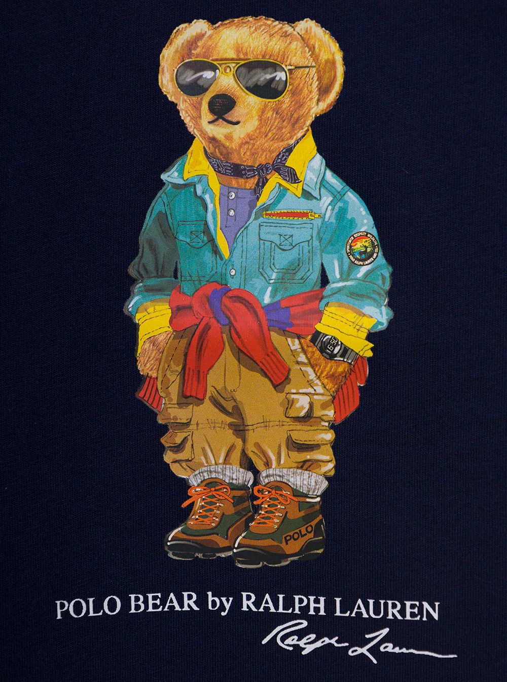 Camiseta Infantil Polo Ralph Lauren Azul com Estampa de Urso de Pelúcia de Algodão Menino Azul Camisetas e Camisetas Polo