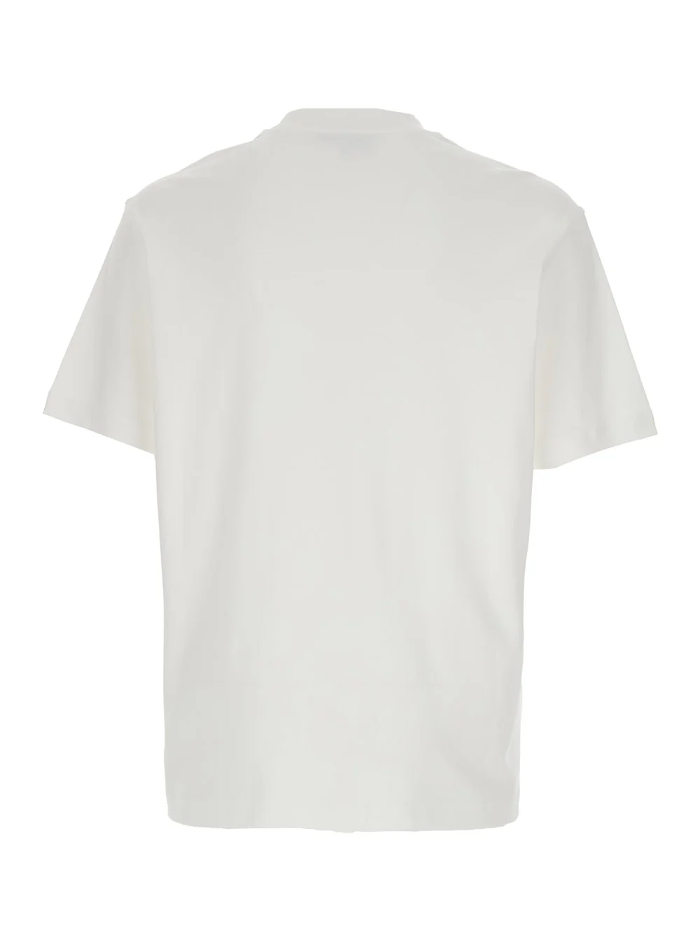 Camiseta Manga Curta com Embroideria de Logotipo na Frente em Algodão Branco para Homens Camisetas e Camisetas Polo Camiseta Manga Curta com Embroideria de Logotipo na Frente em Algodão Branco para Homens Camisetas e Camisetas Polo