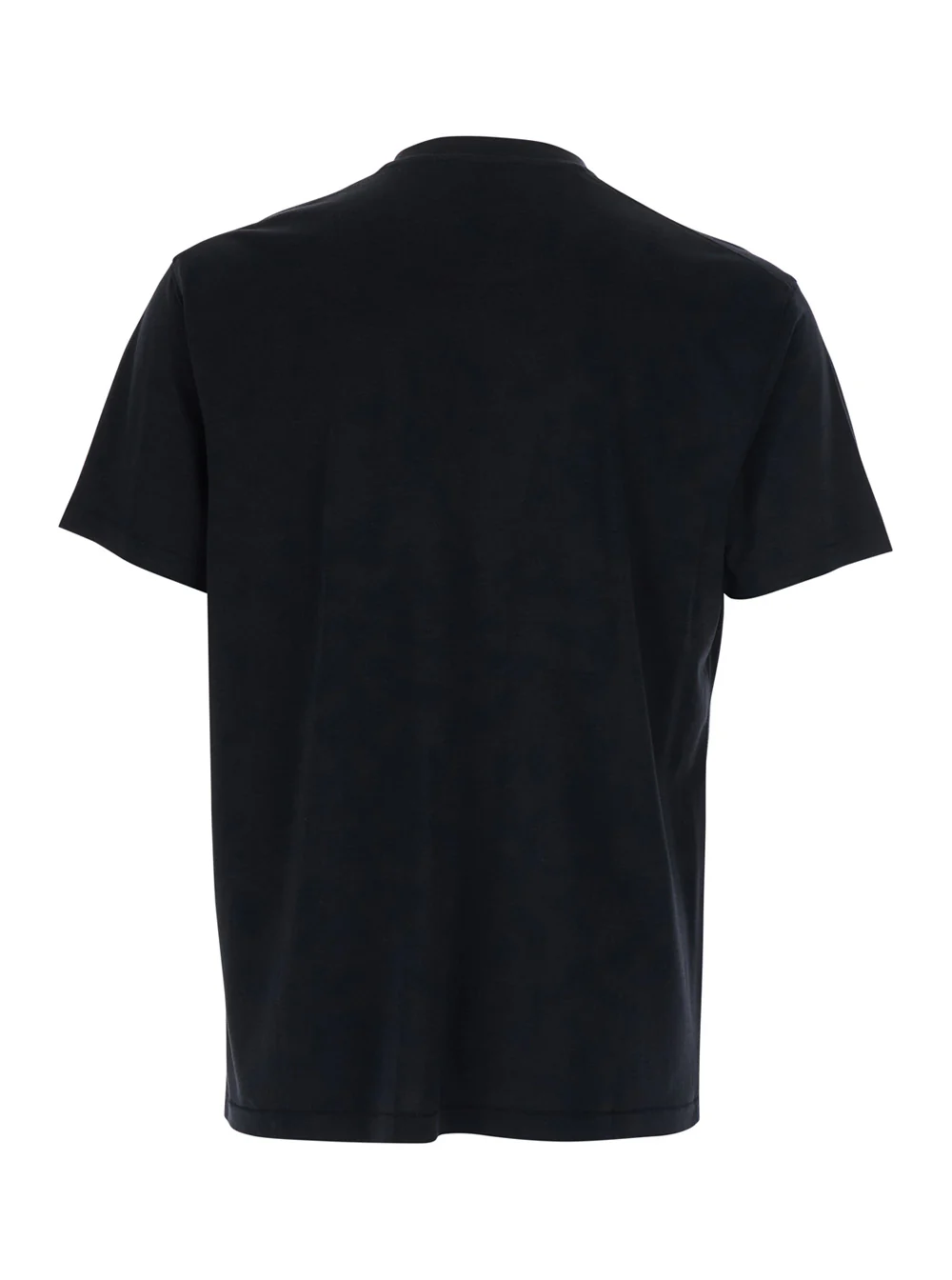 Camiseta Masculina Tom Ford Preta com Gola Redonda e Bordado de Logotipo na Frente em Mistura de Algodão para Camisetas de Lyocell e Camisetas Polo