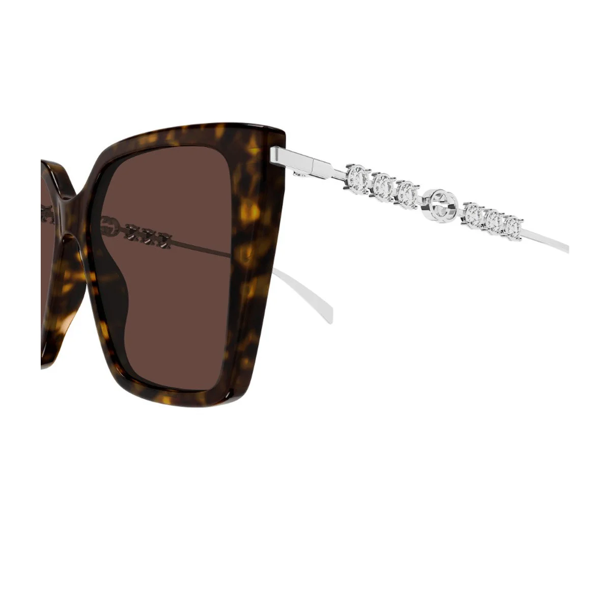 Óculos de Sol Gucci Gg1967s Linea Emblem Havana Acetato/metallo