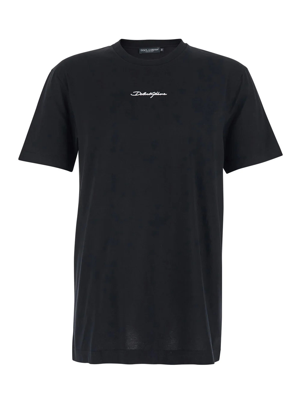 Camiseta Dolce & Gabbana G8RN8ZG7P0CN0000 Preto com Logotipo na Frente em Algodão para Homens Camisetas e Camisolas Polo