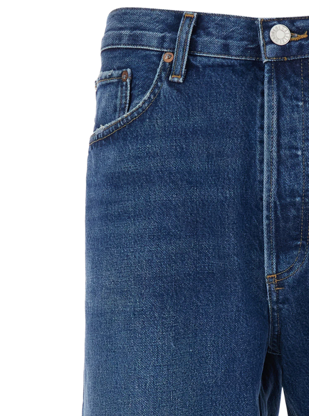 Calças de Homem Agolde 90s com Design de Cinco Bolsos em Jeans Azul Algodão Regenerativo