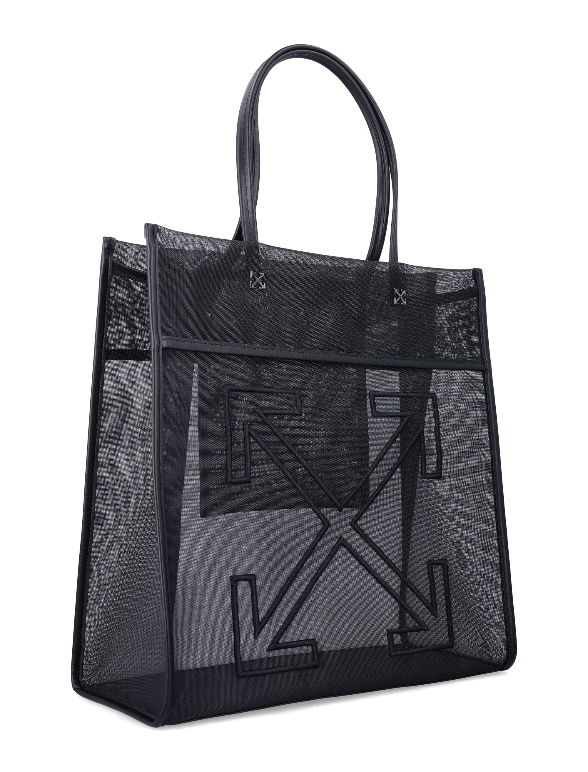 Bolsa de Mercado Off-White Preto Poliéster
