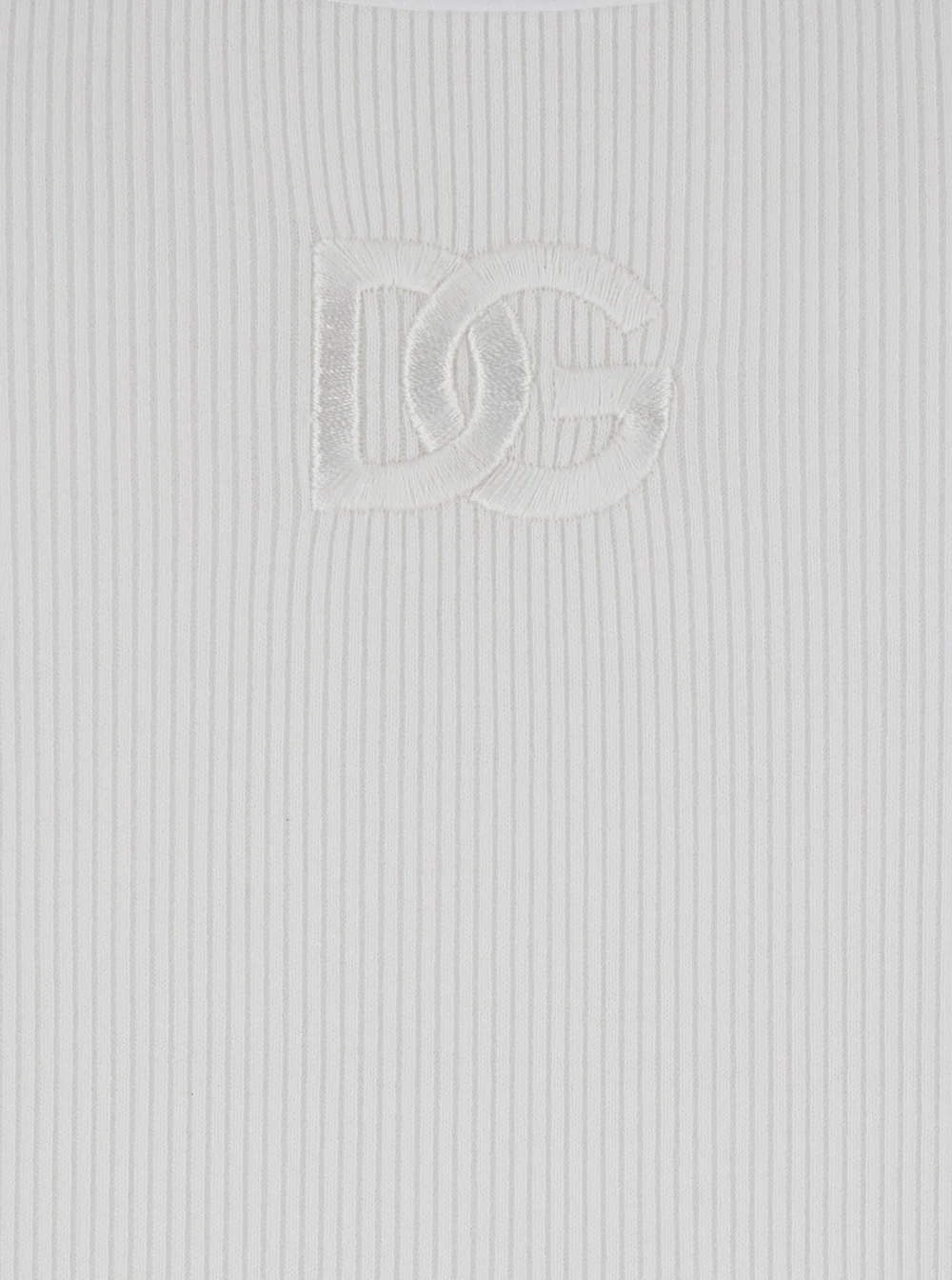 Top Sem Mangas Branco Dolce & Gabbana com Bordado de Logotipo na Frente e Malha Ribada em Algodão para Homens