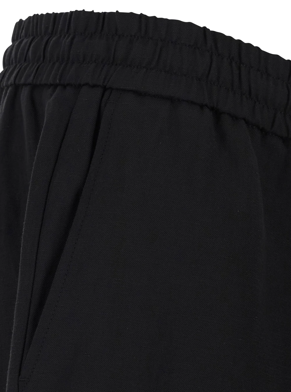 Calças com Cintura Elástica AMI Paris Preto com Elástico em Algodão para Homem