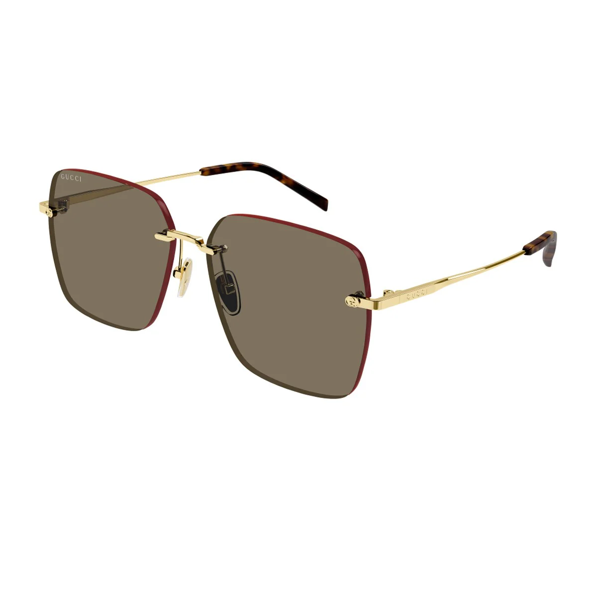 Óculos de Sol Gucci Gg1955sa Linea Institutional Logo Metalizado Dourado