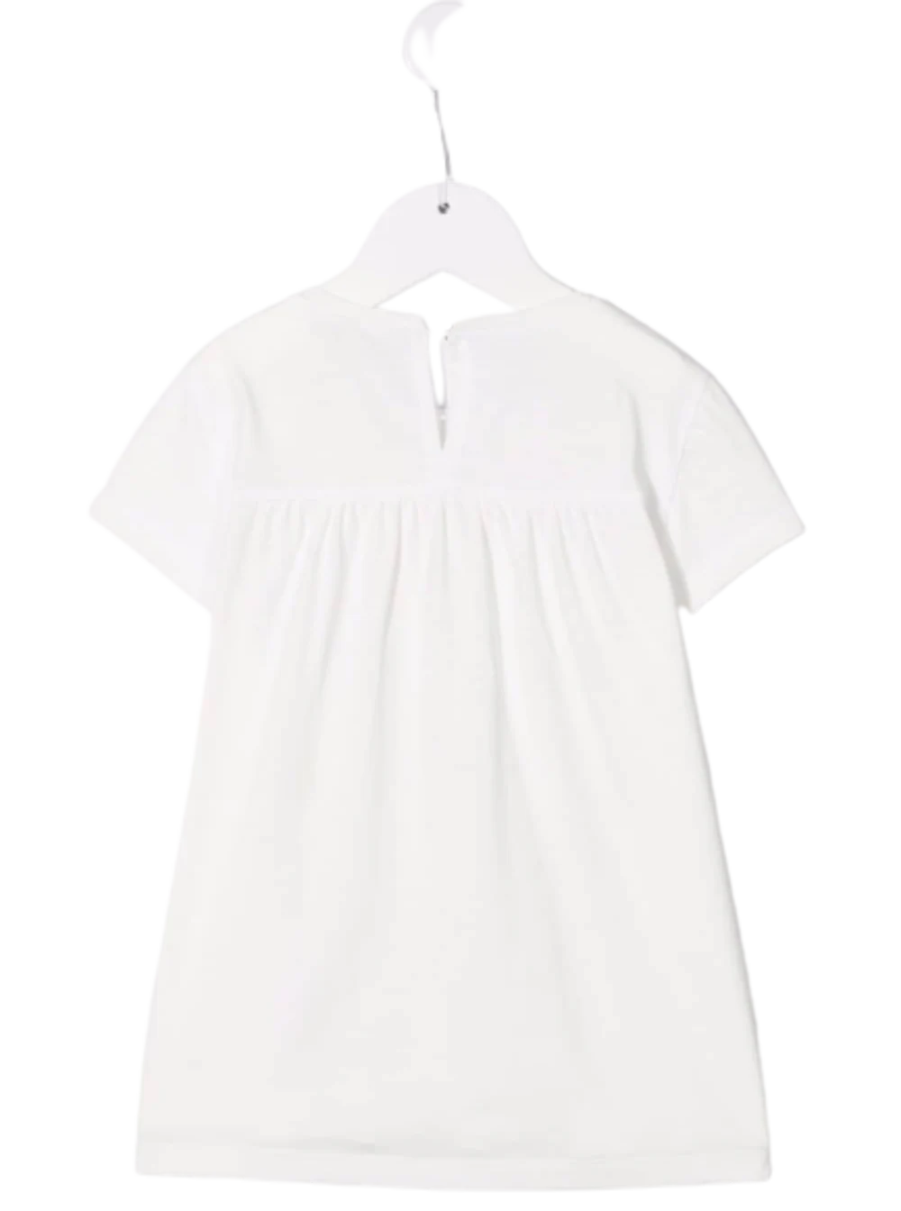 Camiseta Maxi de Algodão Infantil Monnalisa com Estampa Floral Camisetas Brancas e Camisetas Polo