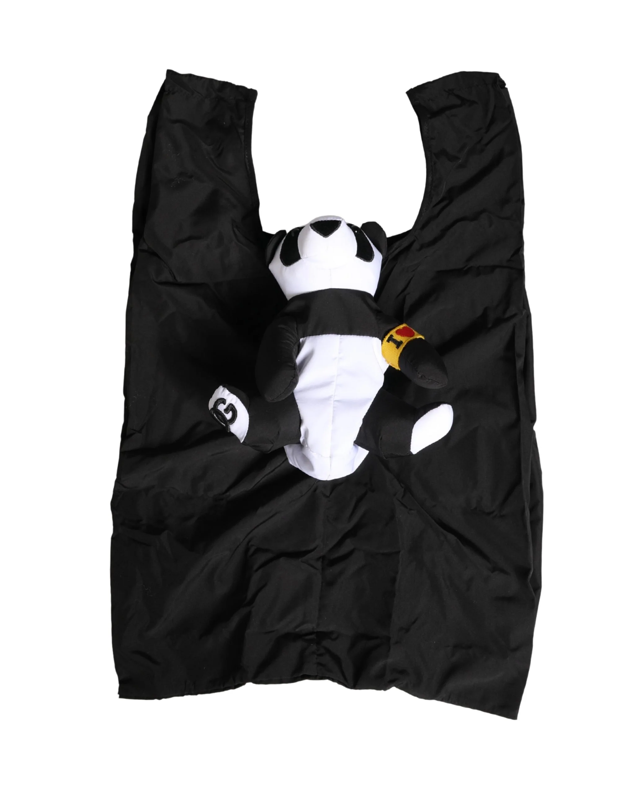 Dolce & Gabbana Homens Preto Poliéster Panda Bolsa de Pano Acessório