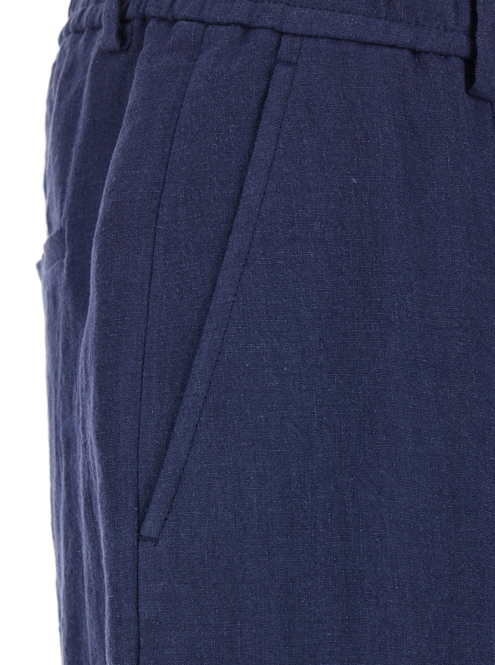 Calças de Linho Retas Azuis para Homem Emporio Armani Blu Calças de Linho Retas Azuis para Homem Emporio Armani Blu