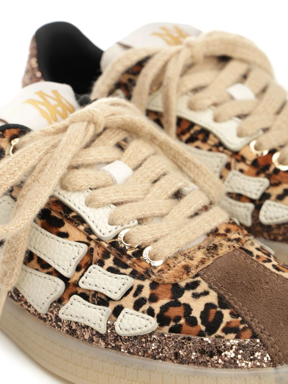 Sapatilha Amiri Leopard Pacific Animalier Cabelo de Vaca