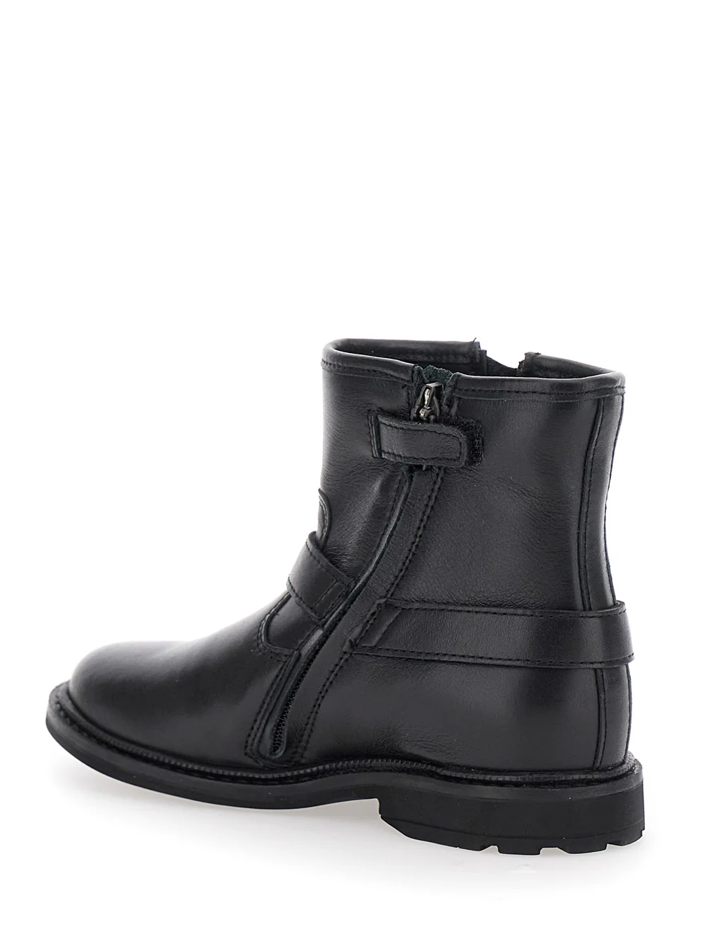 Botas de Cano Curto Pretas Pom D'Api Kids com Detalhe de Cinto e Borracha para Menina