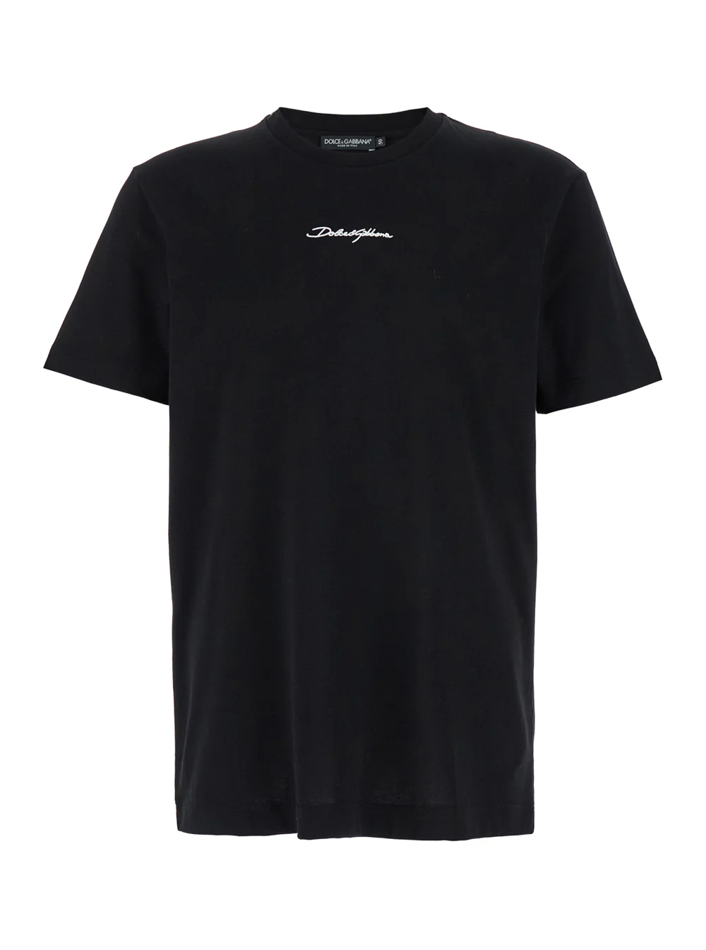 Camiseta Preta Dolce & Gabbana com Estampa de Logotipo Signature em Algodão para Homens Camisetas e Camisetas Polo Camiseta Preta Dolce & Gabbana com Estampa de Logotipo Signature em Algodão para Homens Camisetas e Camisetas Polo